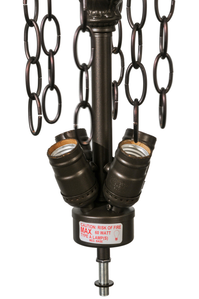 Meyda Tiffany - 106604 - Four Light Inverted Pendant Hardware - Capri - Mahogany Bronze