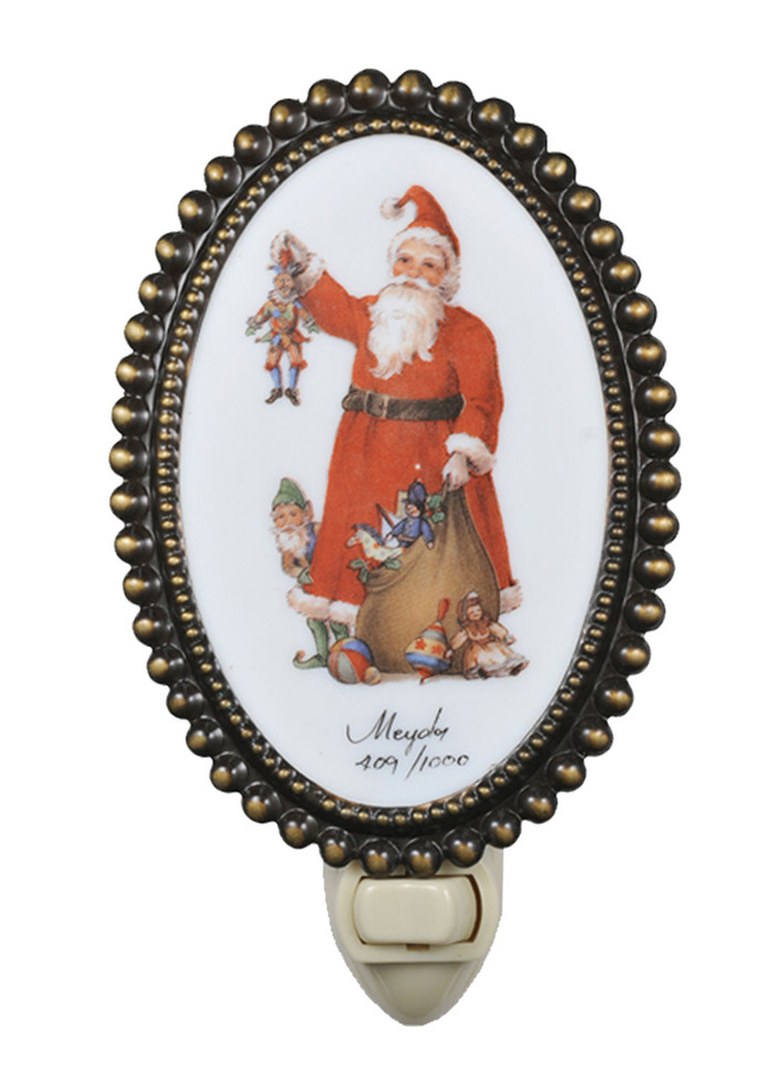 Meyda Tiffany - 107254 - One Light Night Light - Christmas - AntiqueAntique Brass