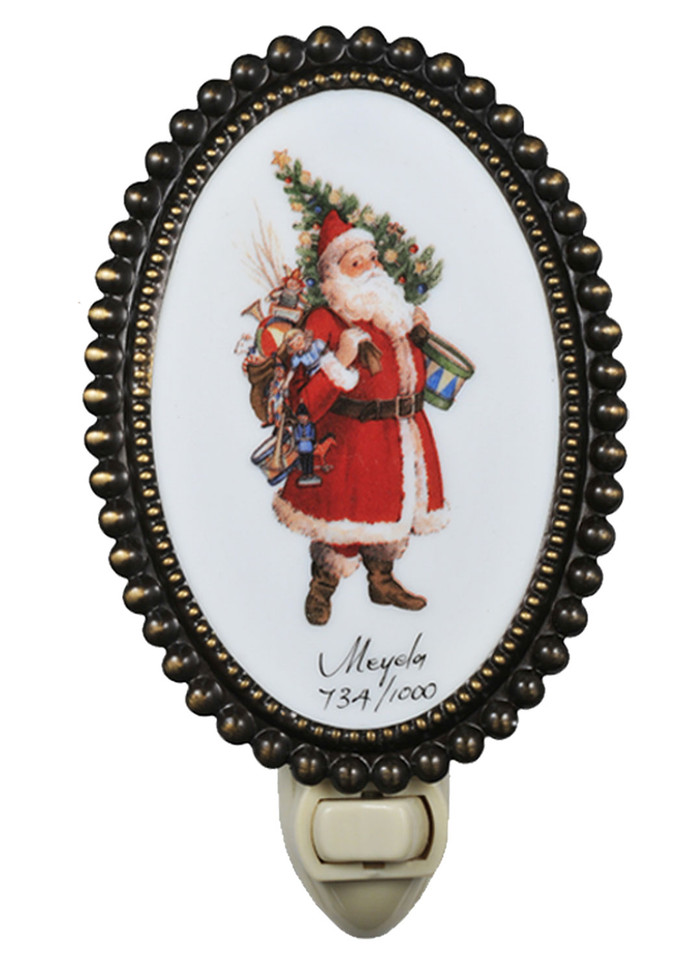 Meyda Tiffany - 107256 - One Light Night Light - Christmas - AntiqueAntique Brass