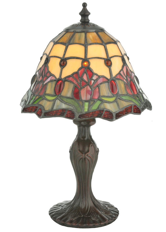 Meyda Tiffany - 112093 - One Light Accent Lamp - Colonial Tulip - Mahogany Bronze