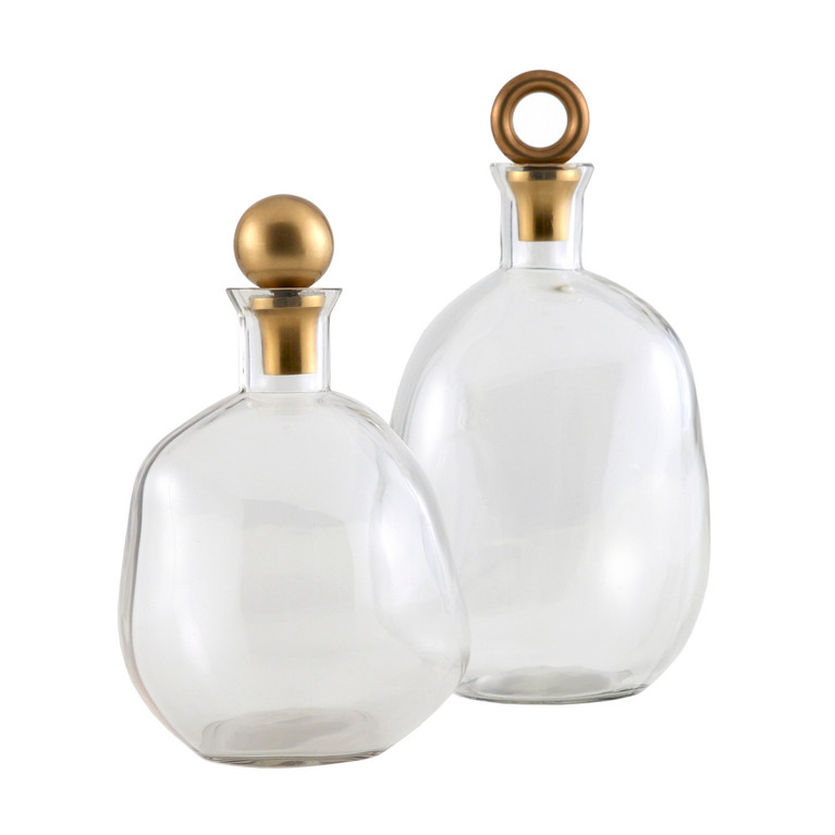 Arteriors - 4789 - Decanter set of 2 - Frances - Clear