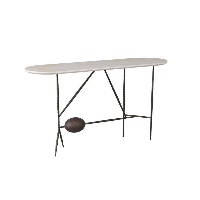 Arteriors - 6244 - Console - Stewart - Natural Iron/White Marble