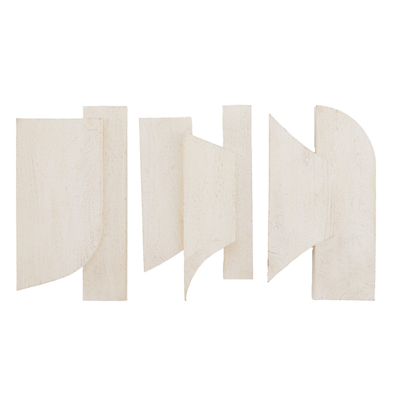 Arteriors - 6978 - Wall Plaques Set of 3 - Pierson - Whitewash Sandblasted