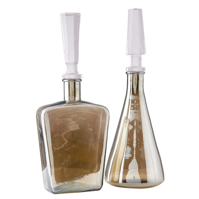 Arteriors - ARI01 - Decanters Set of 2 - Talbany - Smoke Luster