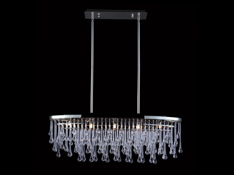 Avenue Lighting - HF1806-PN - LED Chandelier - Hollywood Blvd. - Polish Nickel / Clear Glass Tear Drops