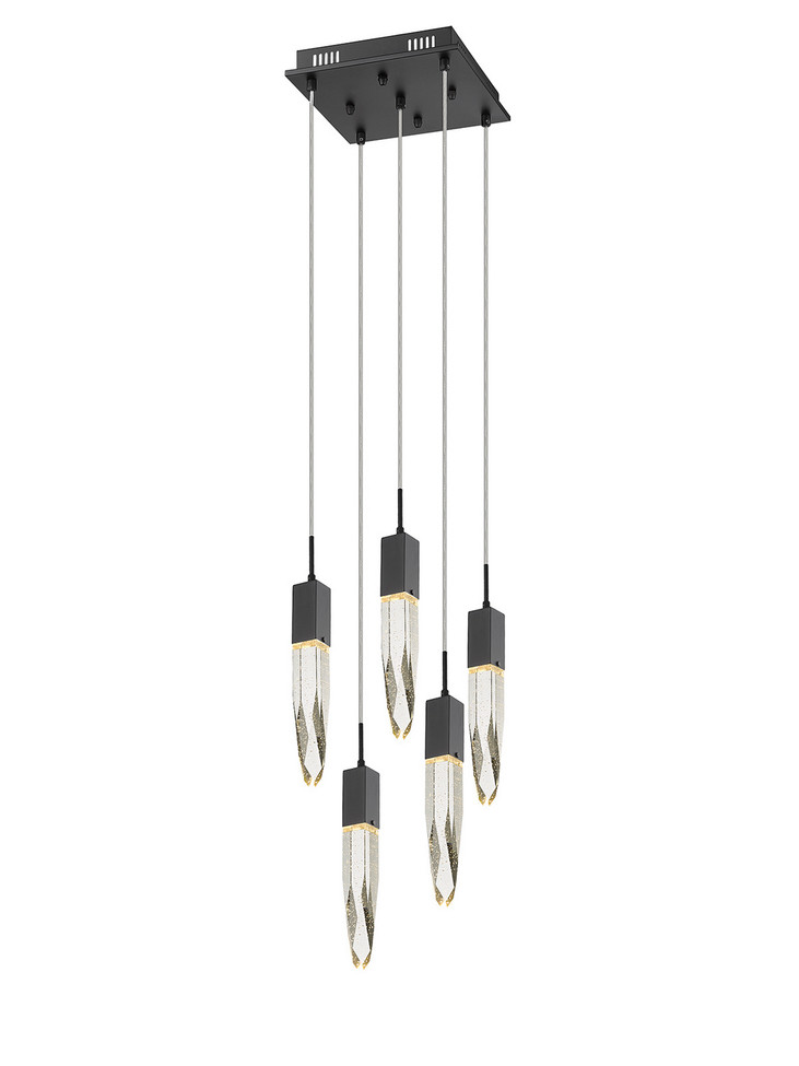 Avenue Lighting - HF1900-5-AP-BK - LED Pendant - Aspen - Black