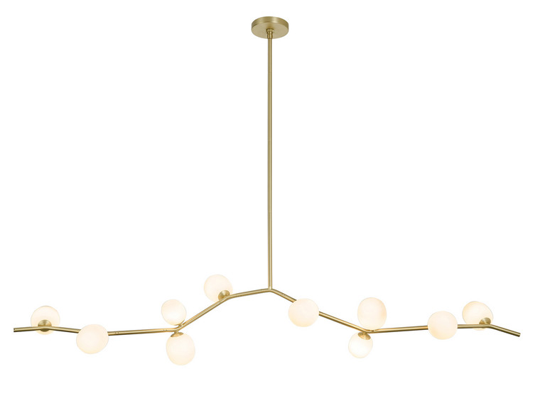Avenue Lighting - HF4810-WHT - LED Chandelier - Hampton - Brushed Brass With White Glass