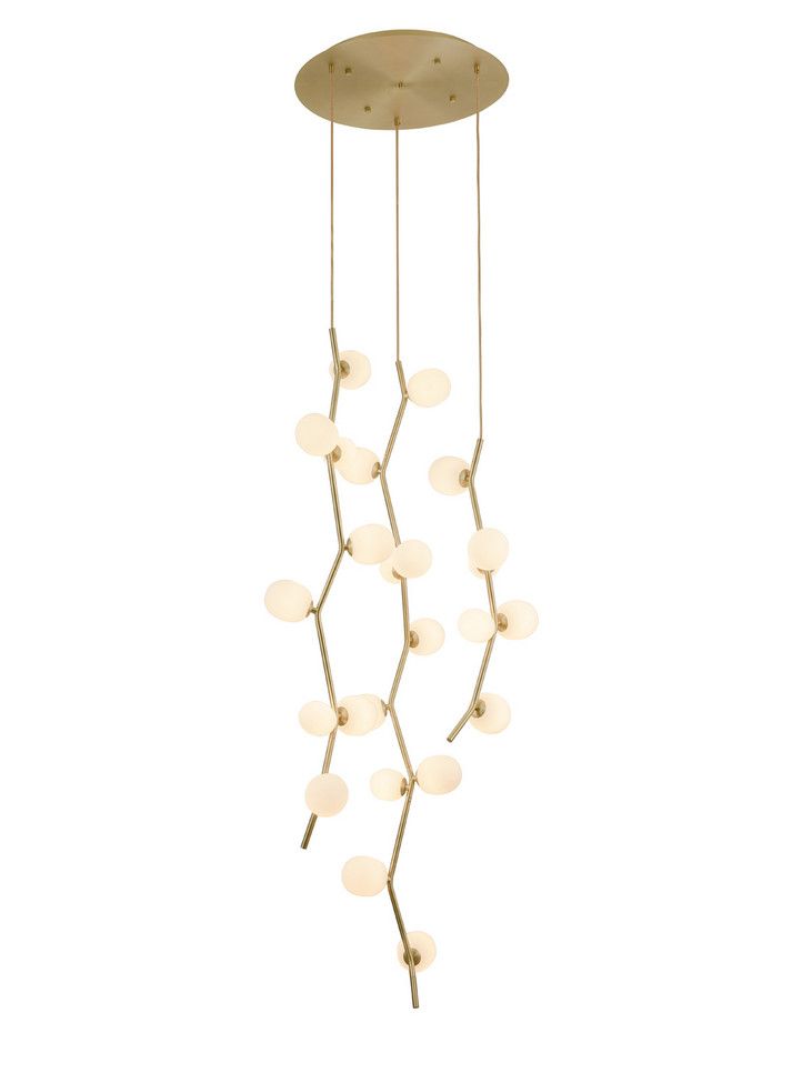 Avenue Lighting - HF4824-WHT - LED Pendant - Hampton - Brushed Brass With White Glass