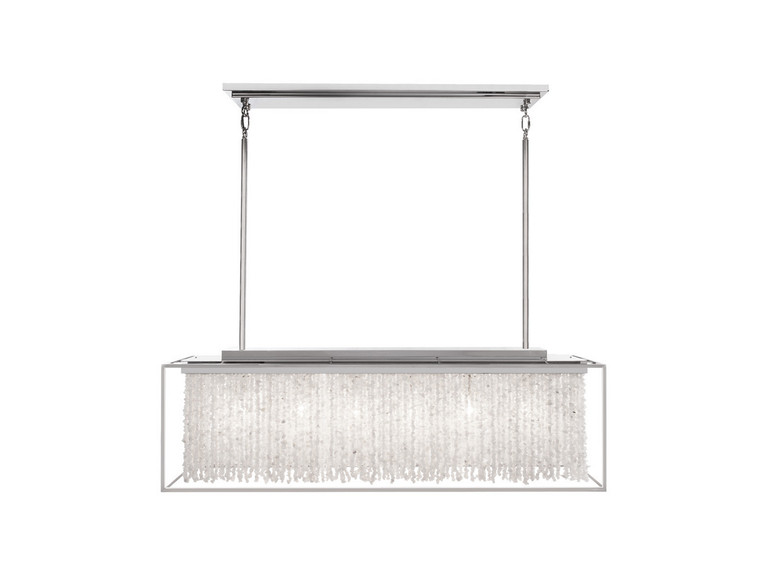 Avenue Lighting - HF9000-SLV - Six Light Chandelier - Soho - Polished Nickel Silver Finish / Moon Rock Gem Nuggets