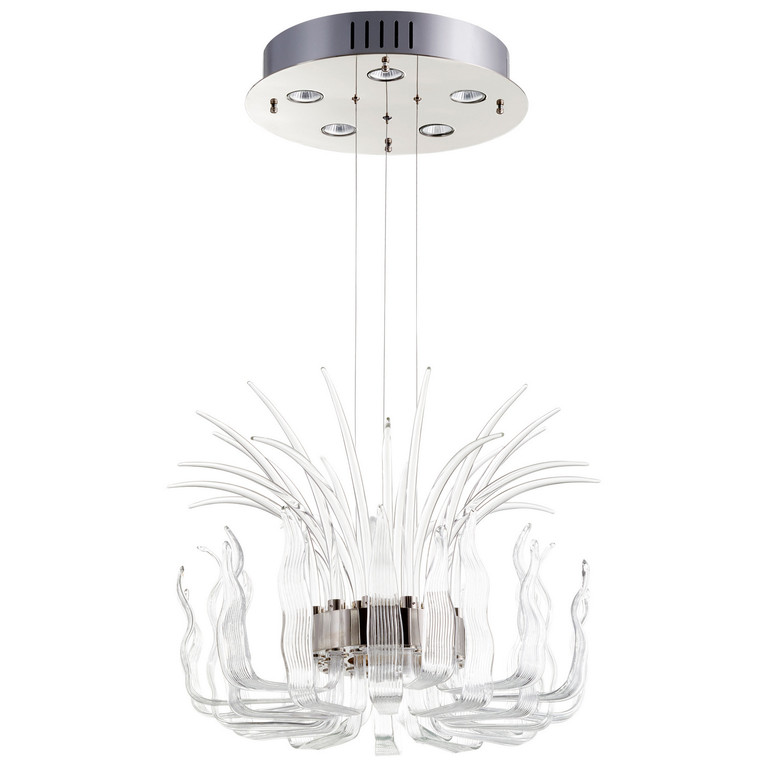 Cyan - 09232 - Five Light Pendant - Polished Nickel