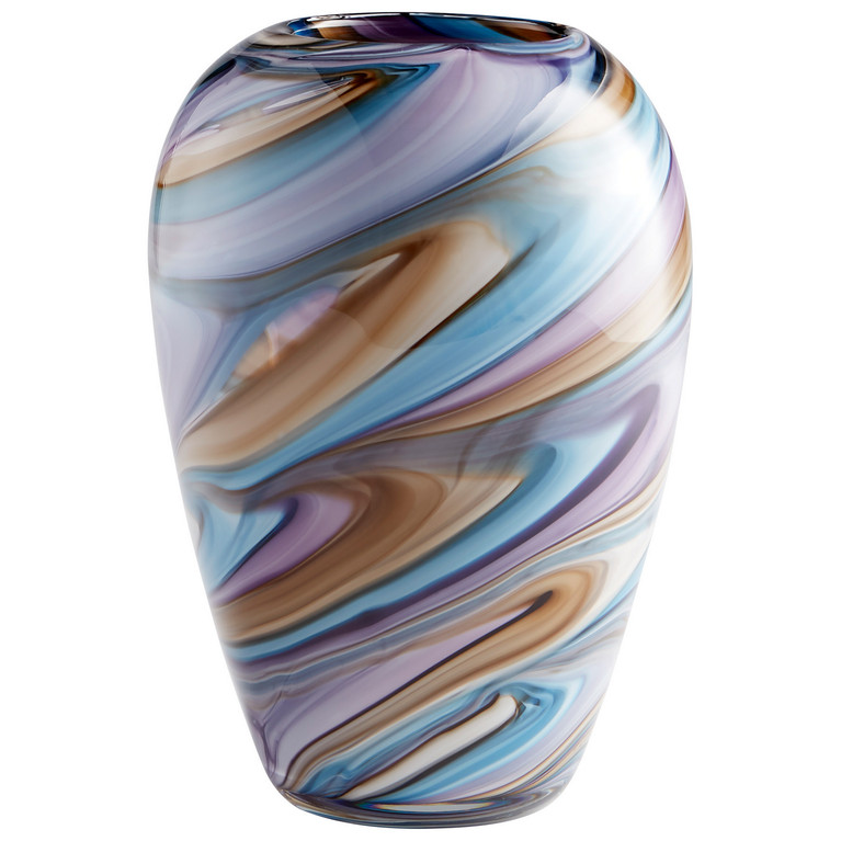 Cyan - 09523 - Vase - Sky Blue Cafe Swirl