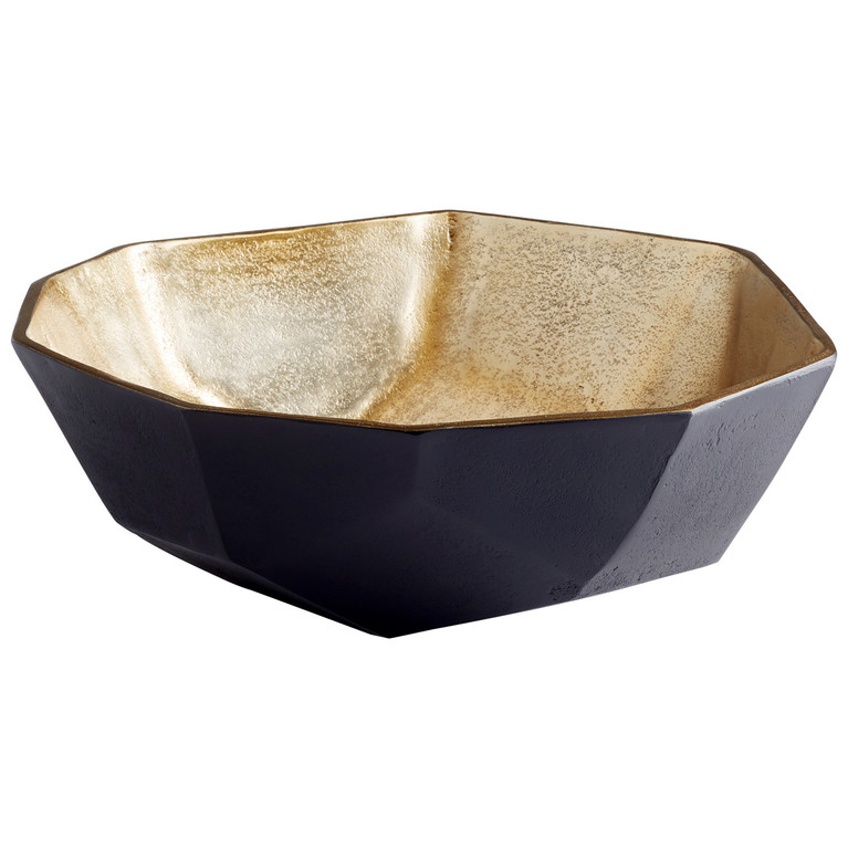 Cyan - 10622 - Bowl - Matt Black And Gold
