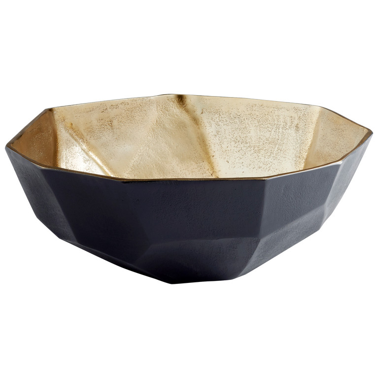 Cyan - 10623 - Bowl - Matt Black And Gold
