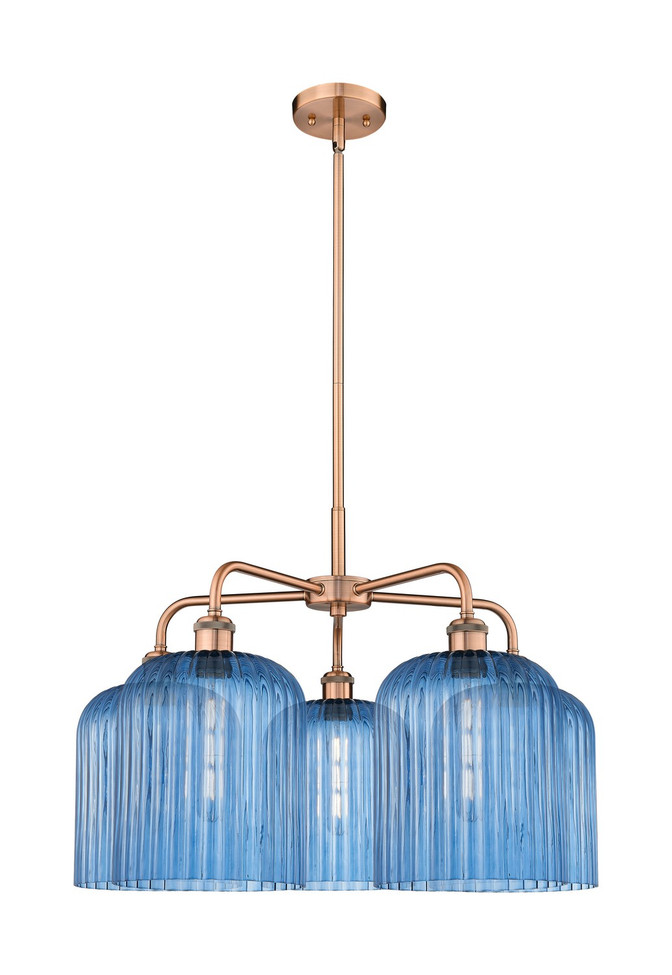 Innovations - 516-5CR-AC-G559-8BL - Five Light Chandelier - Ballston - Antique Copper