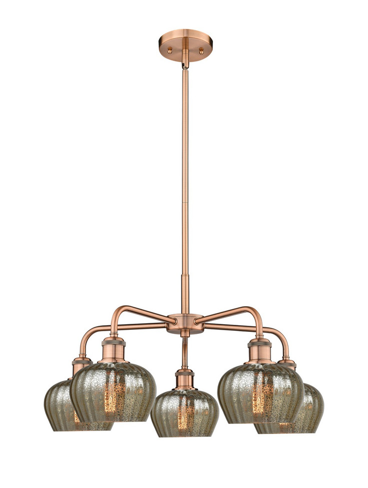 Innovations - 516-5CR-AC-G96 - Five Light Chandelier - Ballston - Antique Copper
