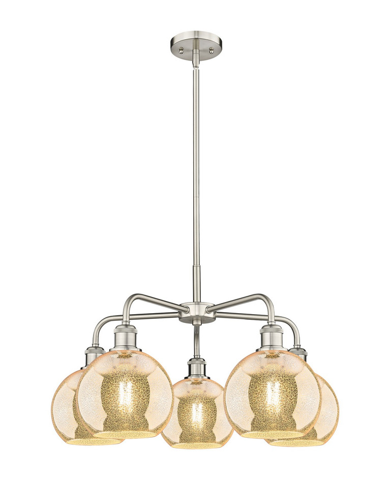 Innovations - 516-5CR-SN-G128-8 - Five Light Chandelier - Ballston - Satin Nickel