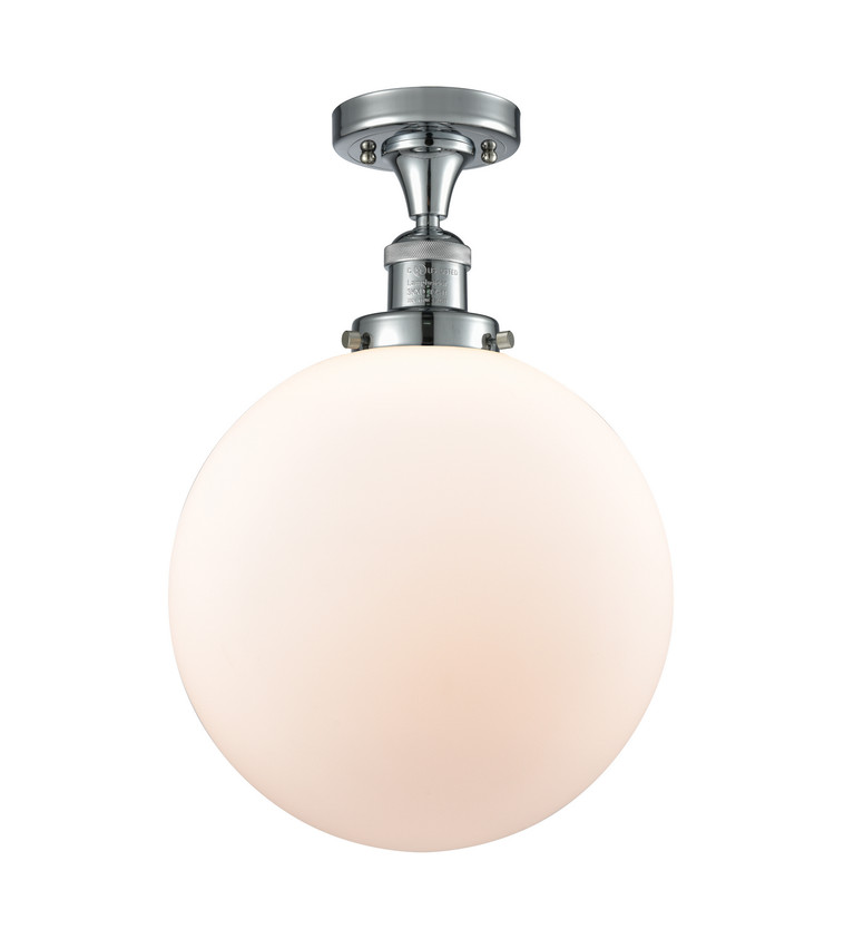 manufacturer_finish:Polished Chrome|manufacturer_glass:Cased Matte White Beacon|light_output:220.00lm|color_temperature:2200K|cri:99