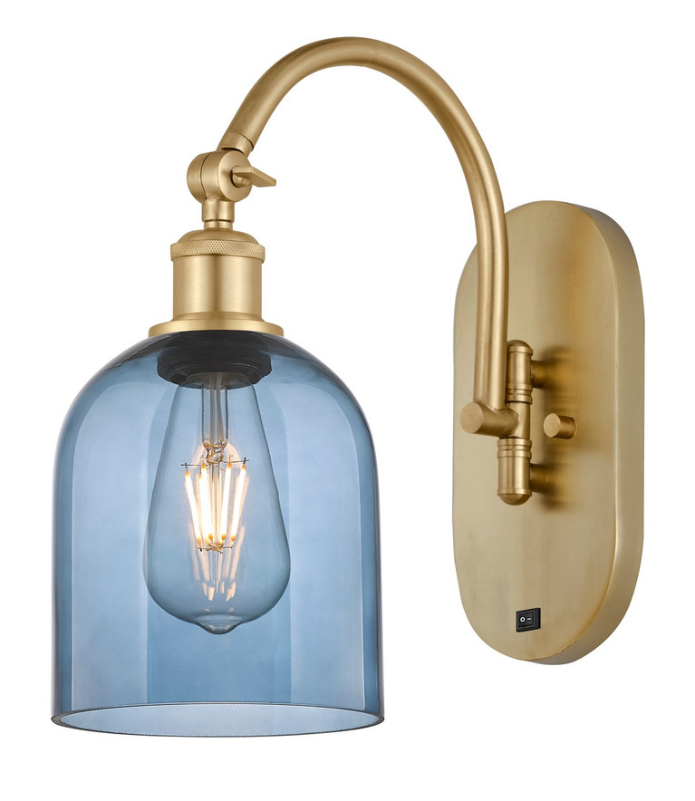 manufacturer_finish:Satin Gold|manufacturer_glass:Blue Bella|light_output:220.00lm|color_temperature:2200K|cri:99