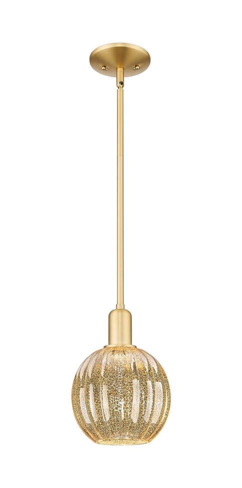 Innovations - 716-1S-SG-G458-7ME - One Light Mini Pendant - Arcadia - Satin Gold