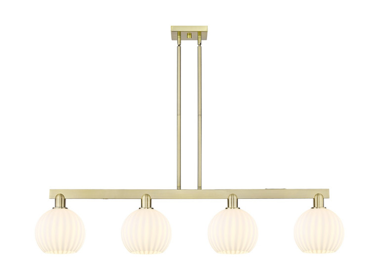 Innovations - 716-4I-AB-G1217-8WV - Four Light Island Pendant - Arcadia - Antique Brass