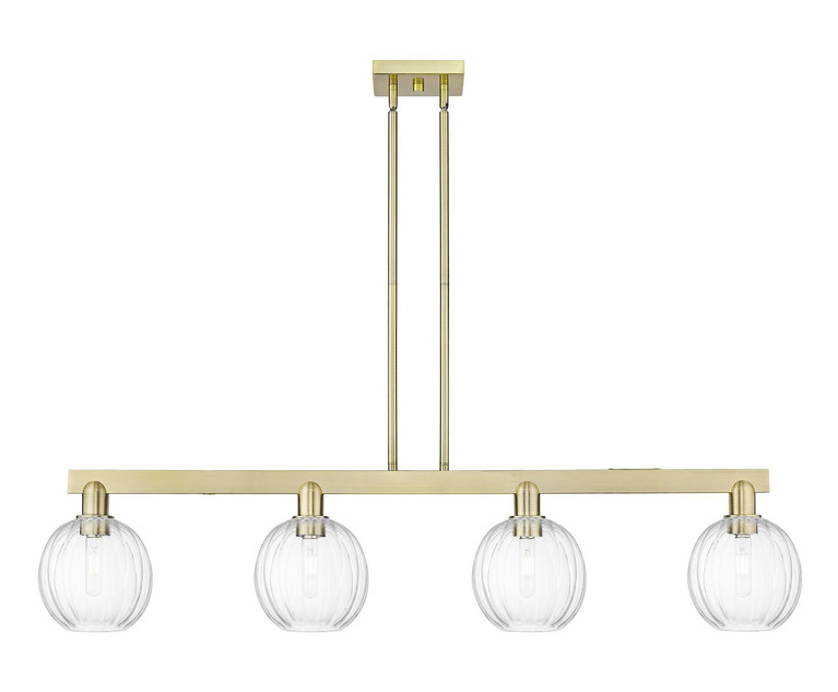 Innovations - 716-4I-AB-G458-7CL - Four Light Island Pendant - Arcadia - Antique Brass