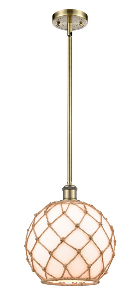 manufacturer_finish:Antique Brass|manufacturer_glass:Matte White Glass with Brown Rope|light_output:220.00lm|color_temperature:2200K|cri:99