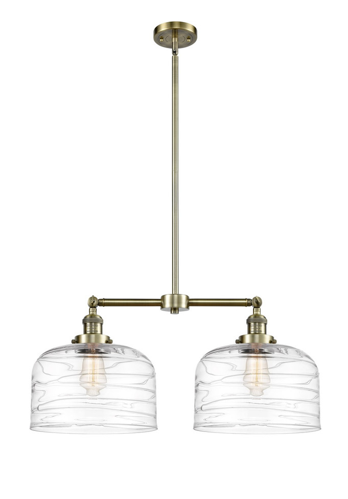 manufacturer_finish:Antique Brass|manufacturer_glass:Clear Deco Swirl X-Large Bell|light_output:220.00lm|color_temperature:2200K|cri:99