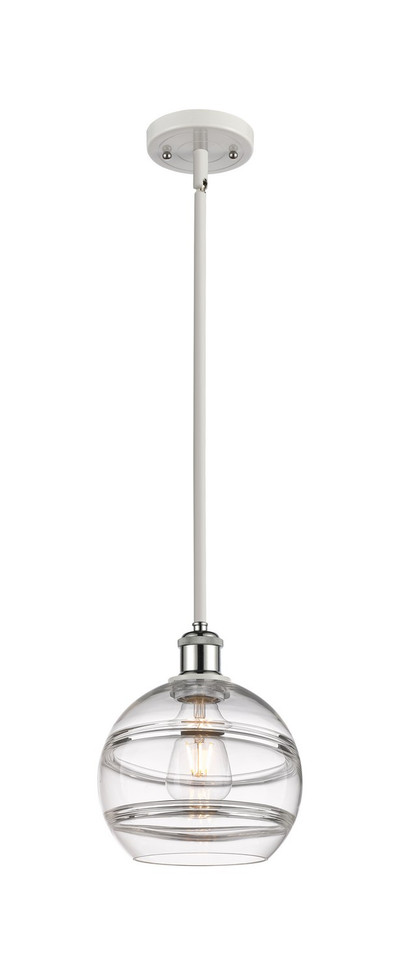 Innovations - 516-1S-WPC-G556-8CL - One Light Mini Pendant - Ballston - White Polished Chrome