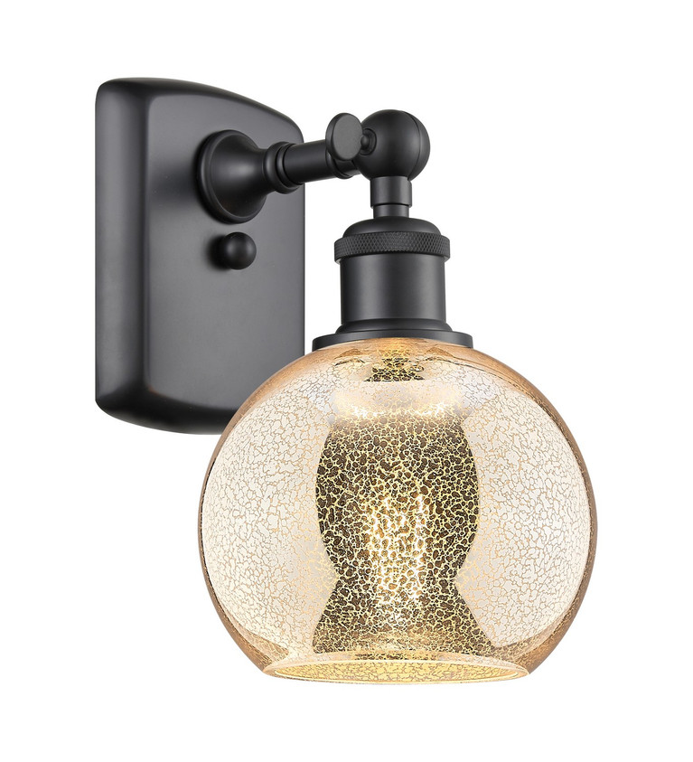 Innovations - 516-1W-BK-G128-6 - One Light Wall Sconce - Ballston - Matte Black