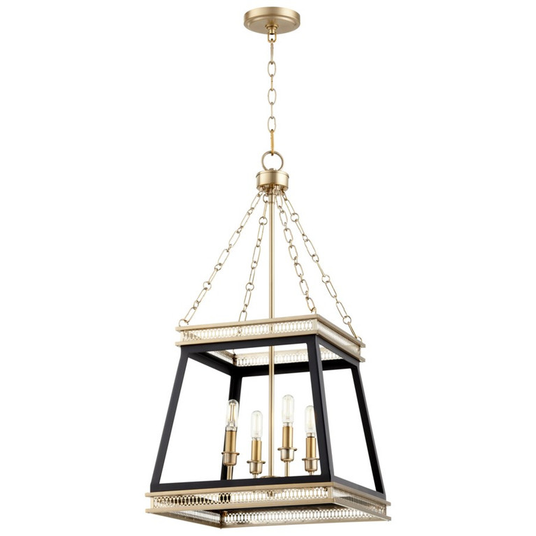 Cyan - 10906 - Four Light Pendant - Noir / Aged Brass