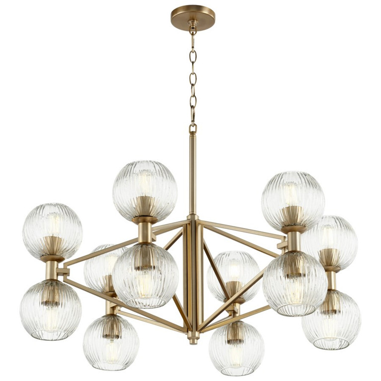 Cyan - 10963 - 12 Light Chandelier - Aged Brass