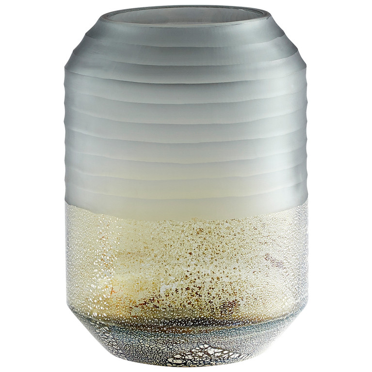 Cyan - 11103 - Vase - Grey And Guilded Silver