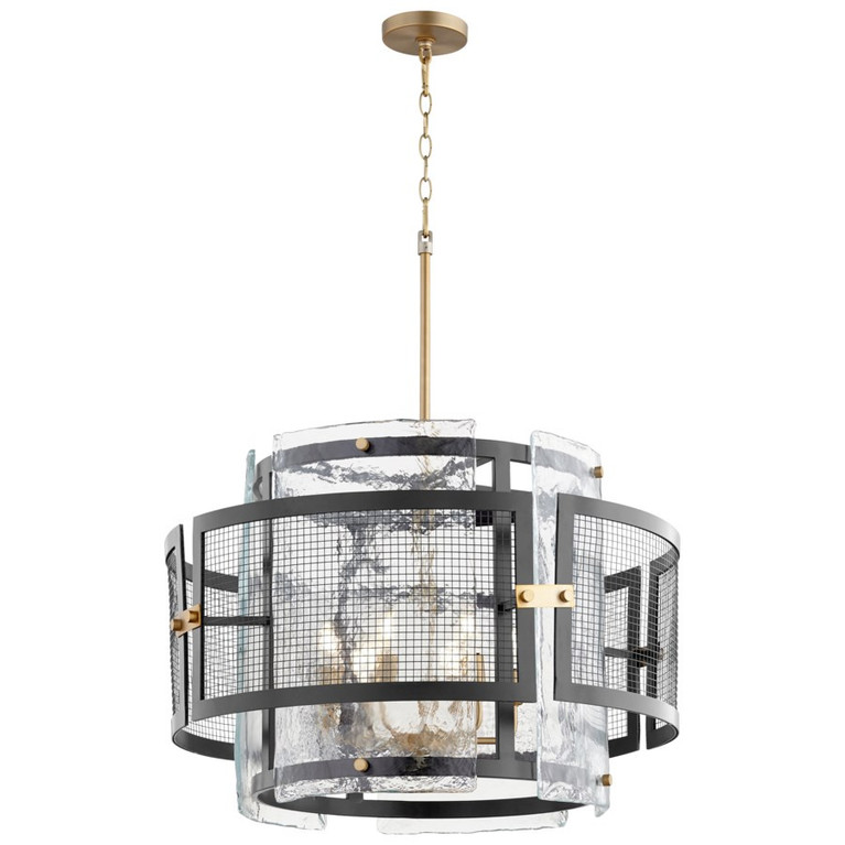 Cyan - 11118 - Six Light Chandelier - Noir / Aged Brass