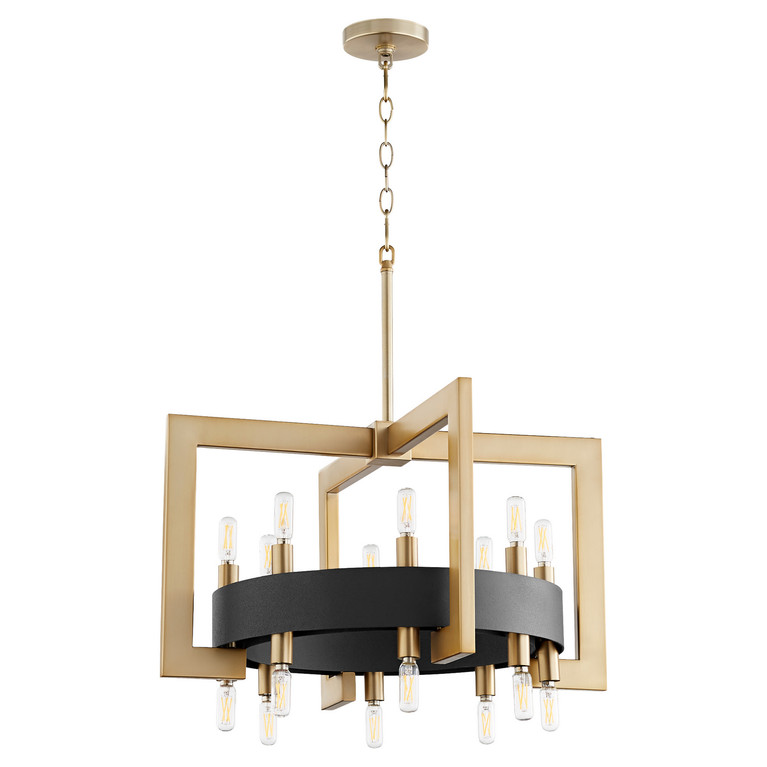 Cyan - 11268 - 16 Light Chandelier - Noir / Aged Brass