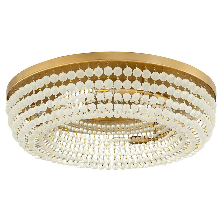Cyan - 11942 - Six Light Flush Mount - Ophelia - Aged Brass