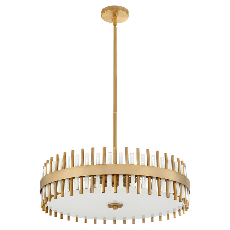 Cyan - 11946 - Six Light Pendant - Cassio - Aged Brass