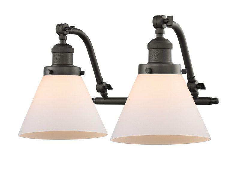 manufacturer_finish:Oil Rubbed Bronze|manufacturer_glass:Cased Matte White Large Cone|light_output:220.00lm|color_temperature:2200K|cri:99