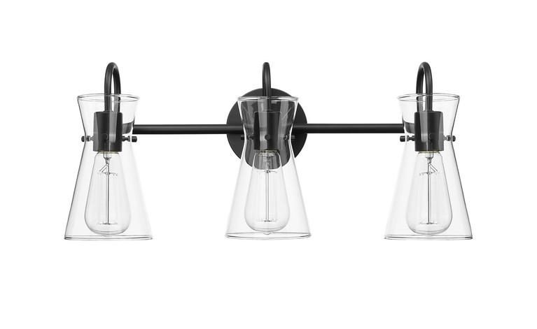 Millennium - 21003-MB - Three Light Vanity - Camellia - Matte Black
