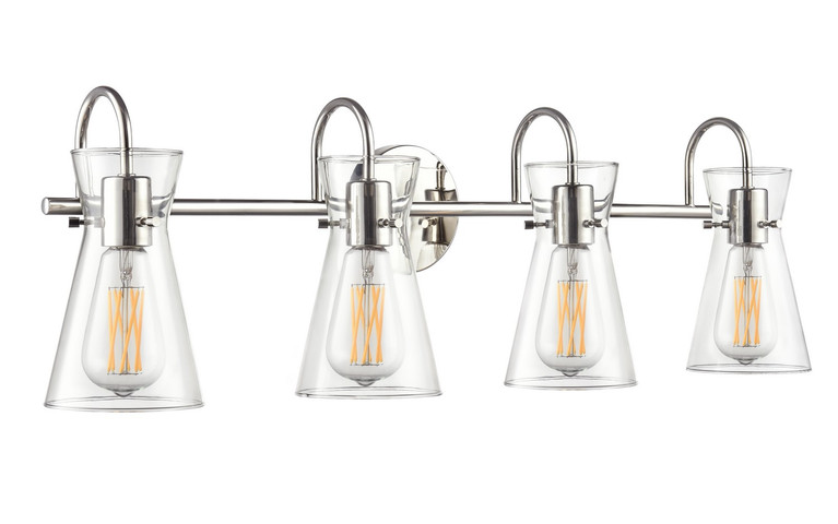 Millennium - 21004-PN - Four Light Vanity - Camellia - Polished Nickel