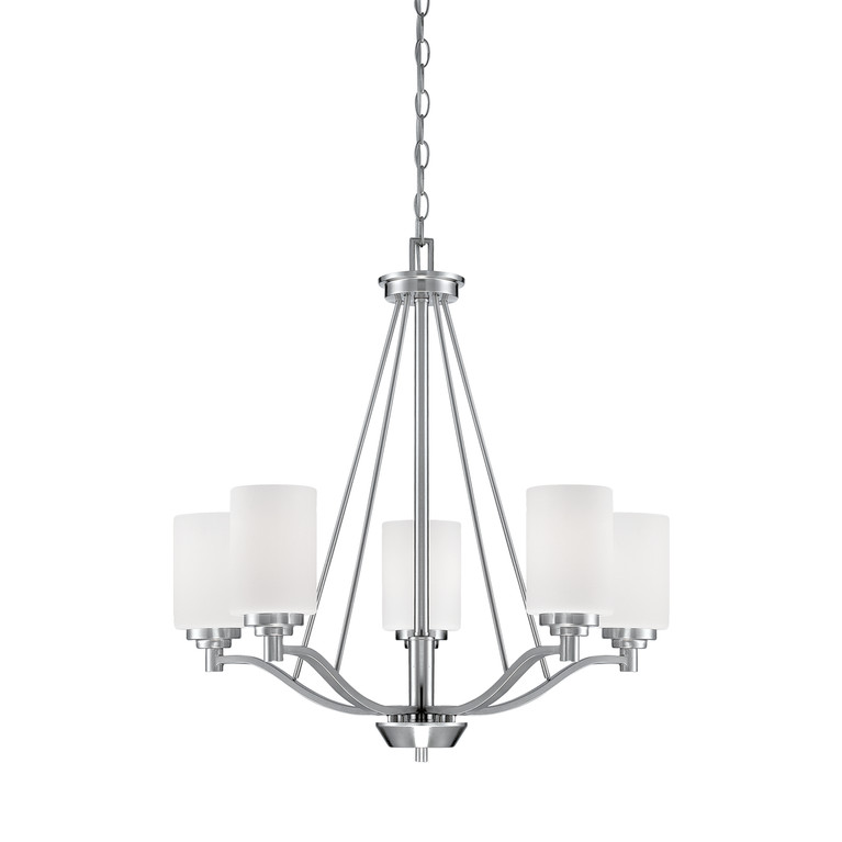 Millennium - 3155-SN - Five Light Chandelier - Durham - Satin Nickel