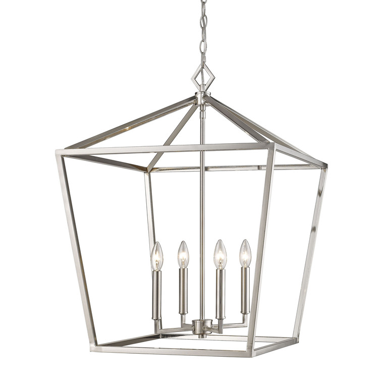 Millennium - 3254-SN - Four Light Pendant - Corona - Satin Nickel