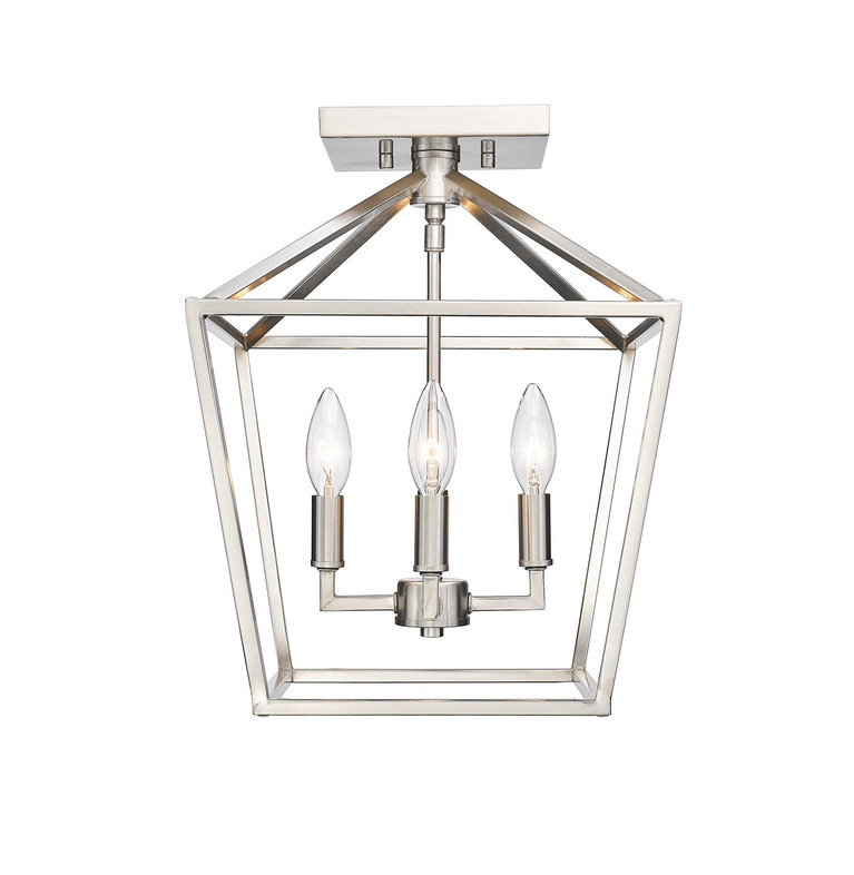 Millennium - 3334-SN - Four Light Semi Flush Mount - Corona - Satin Nickel
