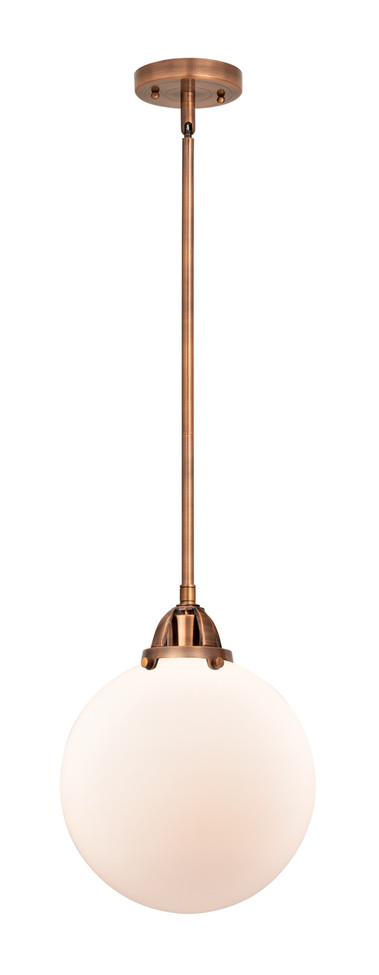 manufacturer_finish:Antique Copper|manufacturer_glass:Cased Matte White Beacon|light_output:220.00lm|color_temperature:2200K|cri:99