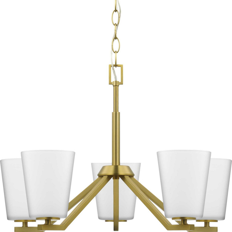 Progress Lighting - P400343-191 - Five Light Chandelier - Vertex - Brushed Gold