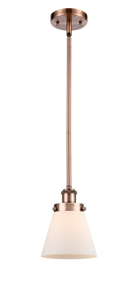 manufacturer_finish:Antique Copper|manufacturer_glass:Matte White Cased Small Cone|light_output:220.00lm|color_temperature:2200K|cri:99