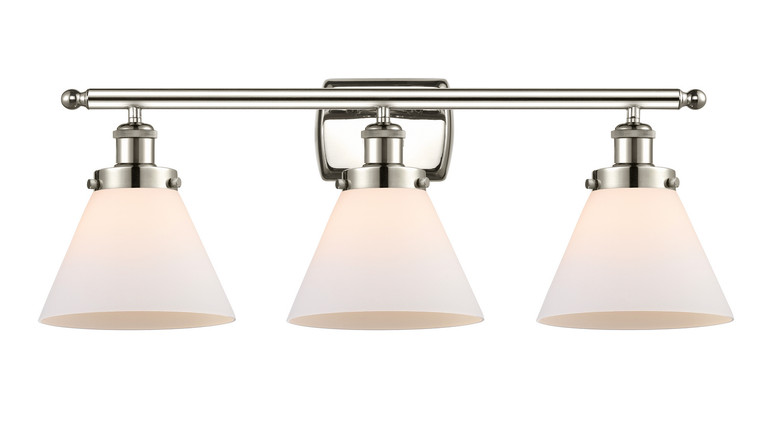 manufacturer_finish:Polished Nickel|manufacturer_glass:Cased Matte White Large Cone|light_output:220.00lm|color_temperature:2200K|cri:99