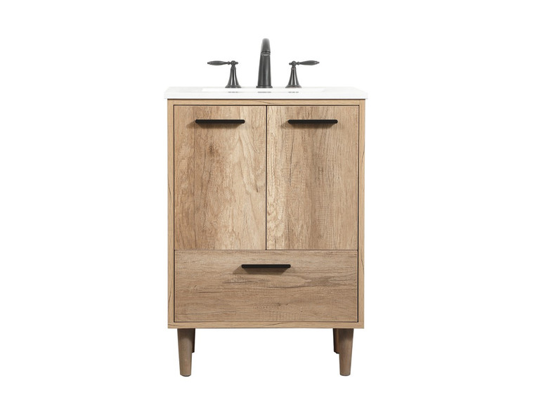 Elegant Lighting - VF47024NT - Single Bathroom Vanity - Baldwin - natural oak