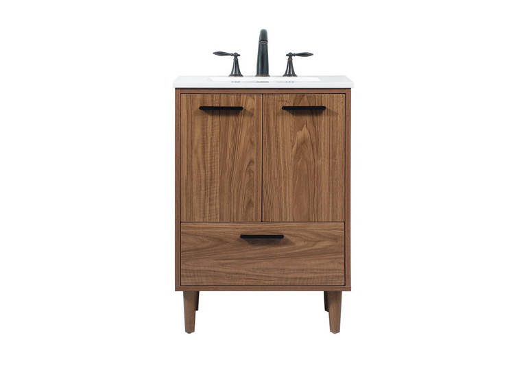 Elegant Lighting - VF47024WB - Single Bathroom Vanity - Baldwin - walnut brown