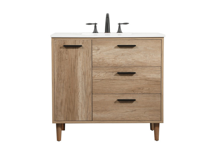 Elegant Lighting - VF47036NT - Single Bathroom Vanity - Baldwin - natural oak
