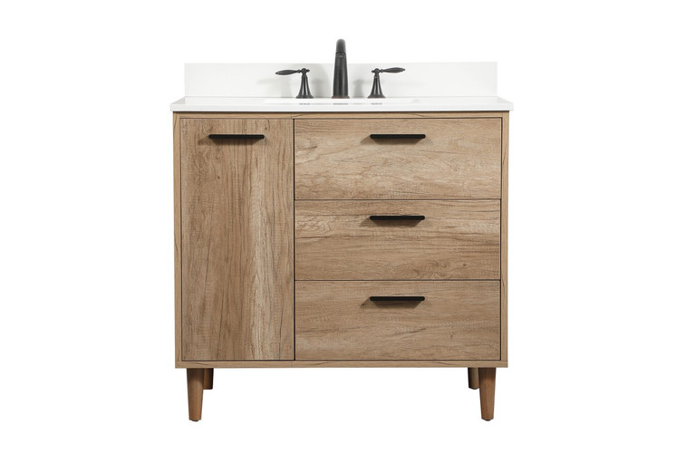 Elegant Lighting - VF47036NT-BS - Single Bathroom Vanity - Baldwin - natural oak